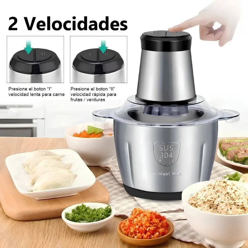 Picadora Eléctrica 3 Litros⚡ Pica Carne y Verduras en Segundos