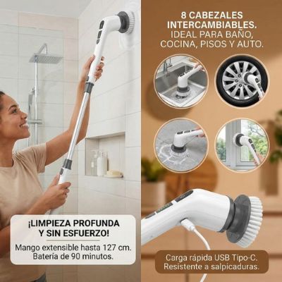 Cepillo Eléctrico Recargable Multifuncional Limpiar sin Esfuerzo ⚡