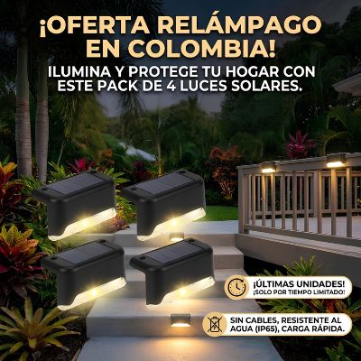 Luces Solares LED para Escaleras y Jardín ☀️ Iluminación Automática Sin Cables ni Instalaciones