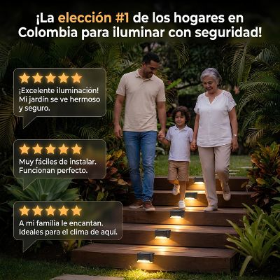 Luces Solares LED para Escaleras y Jardín ☀️ Iluminación Automática Sin Cables ni Instalaciones