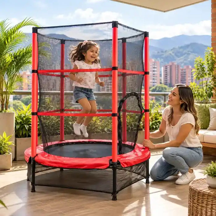 🤸 Trampolín Infantil · 1,60 m con Malla de Seguridad 360°