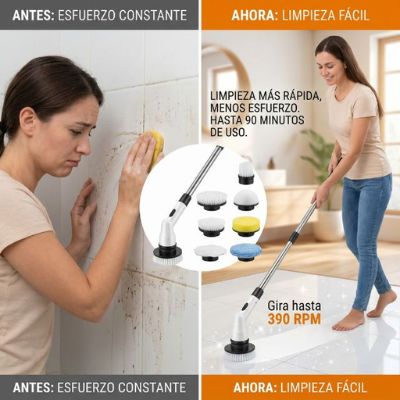 Cepillo Eléctrico Recargable Multifuncional Limpiar sin Esfuerzo ⚡