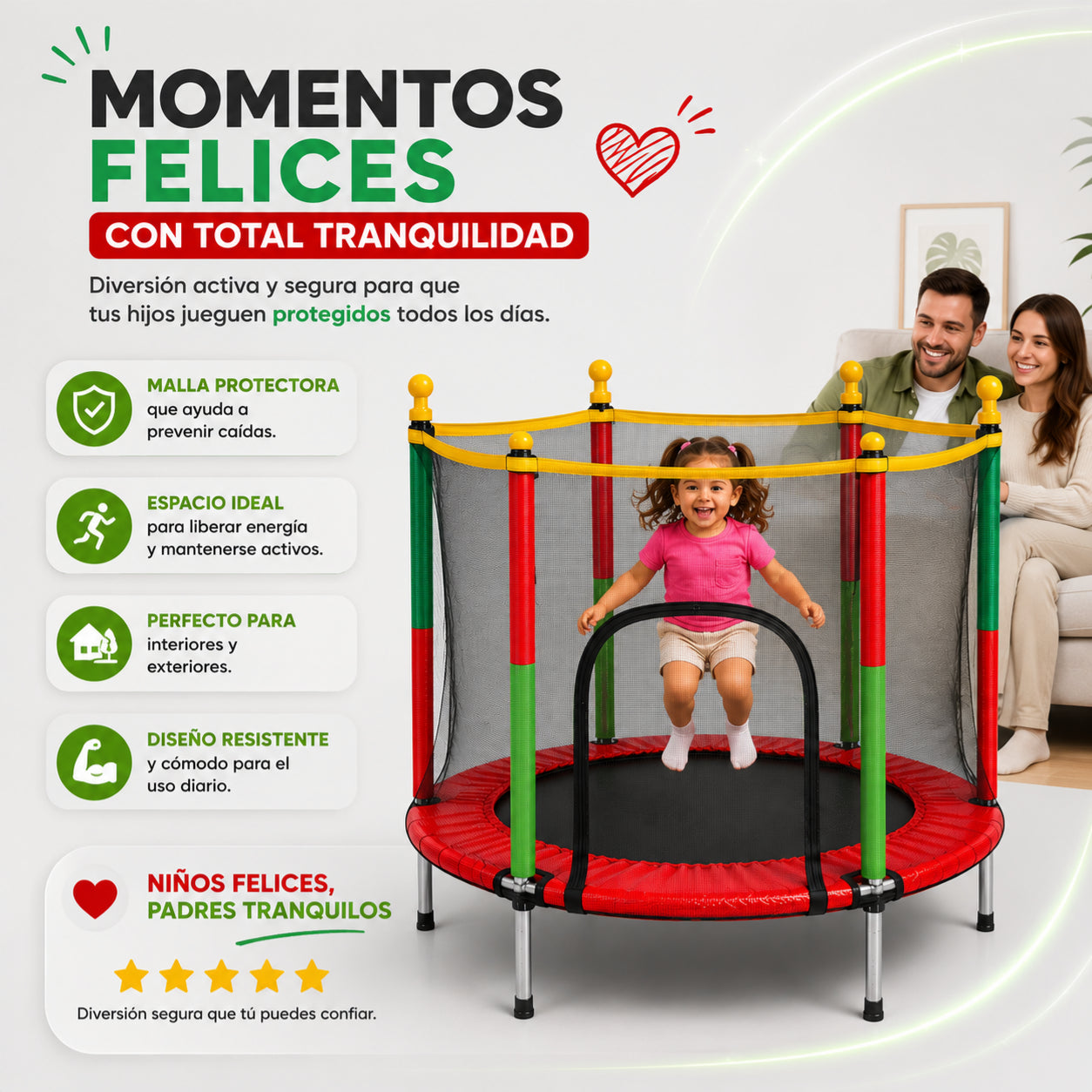 Trampolín Infantil con Malla de Seguridad