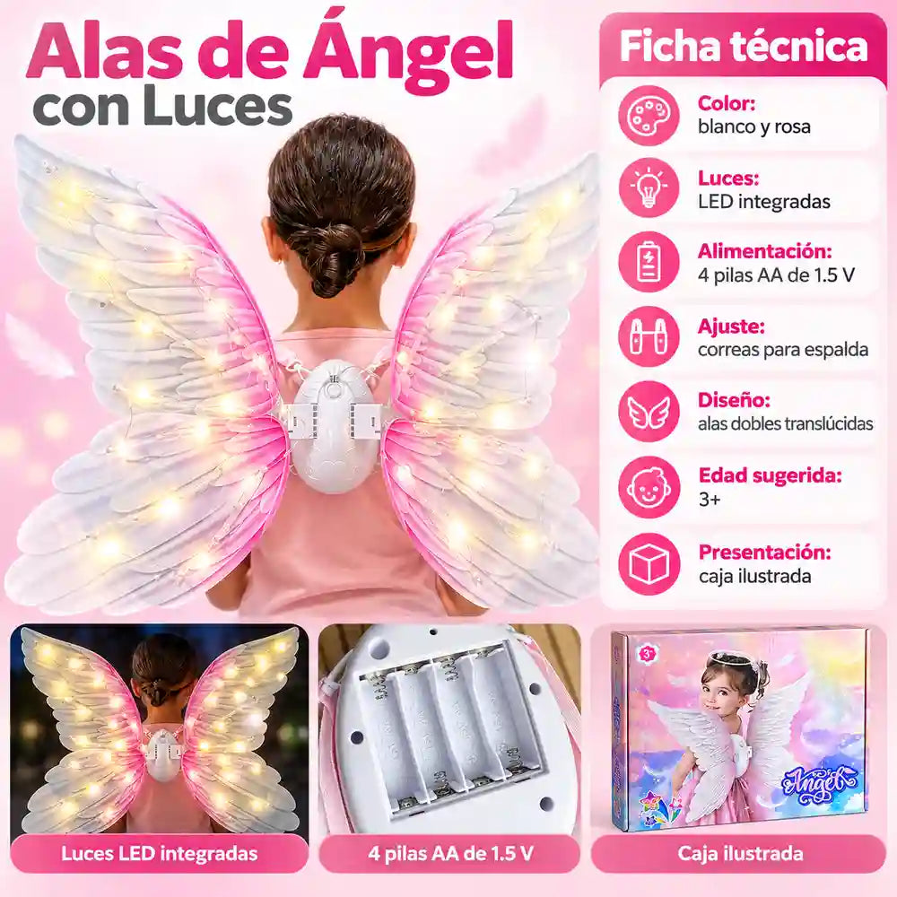 🪽 Alas de Ángel con Movimiento y Luces LED