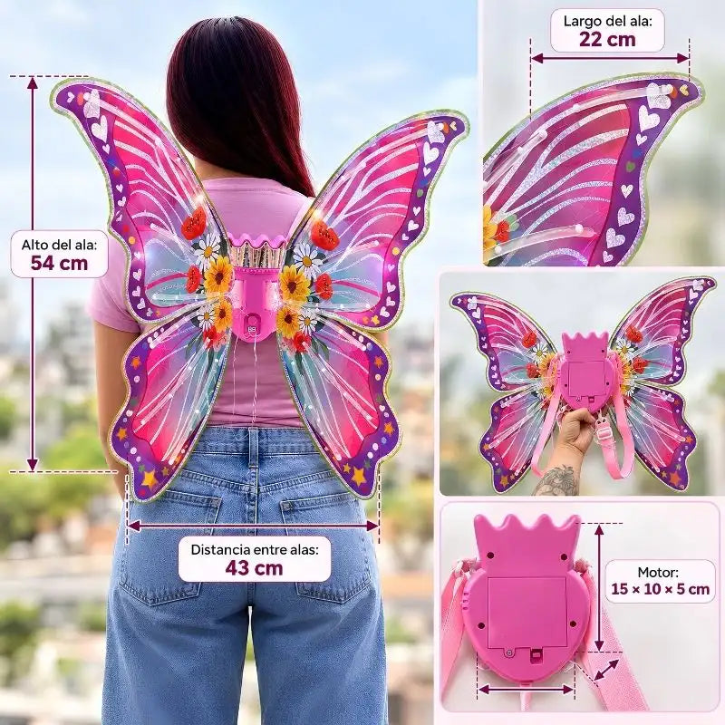 🦋 Alas de Mariposa con Movimiento y Luces LED