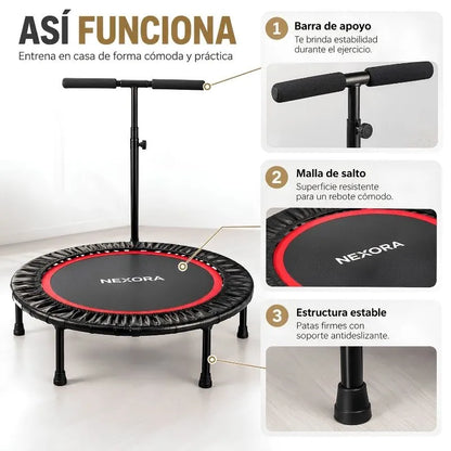 🤸 Trampolín Fitness con Barra · 1 m · Hasta 100 kg