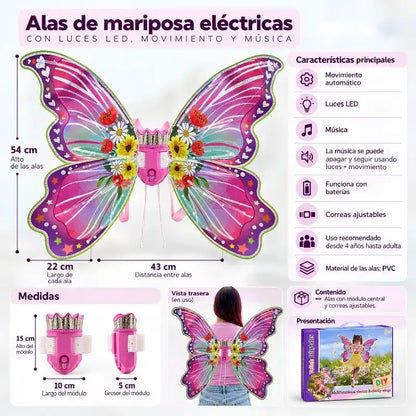 🦋 Alas de Mariposa con Movimiento y Luces LED