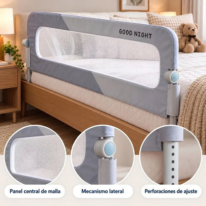 🛏️ Baranda de Seguridad para Cama · 1,50 m · Altura Ajustable