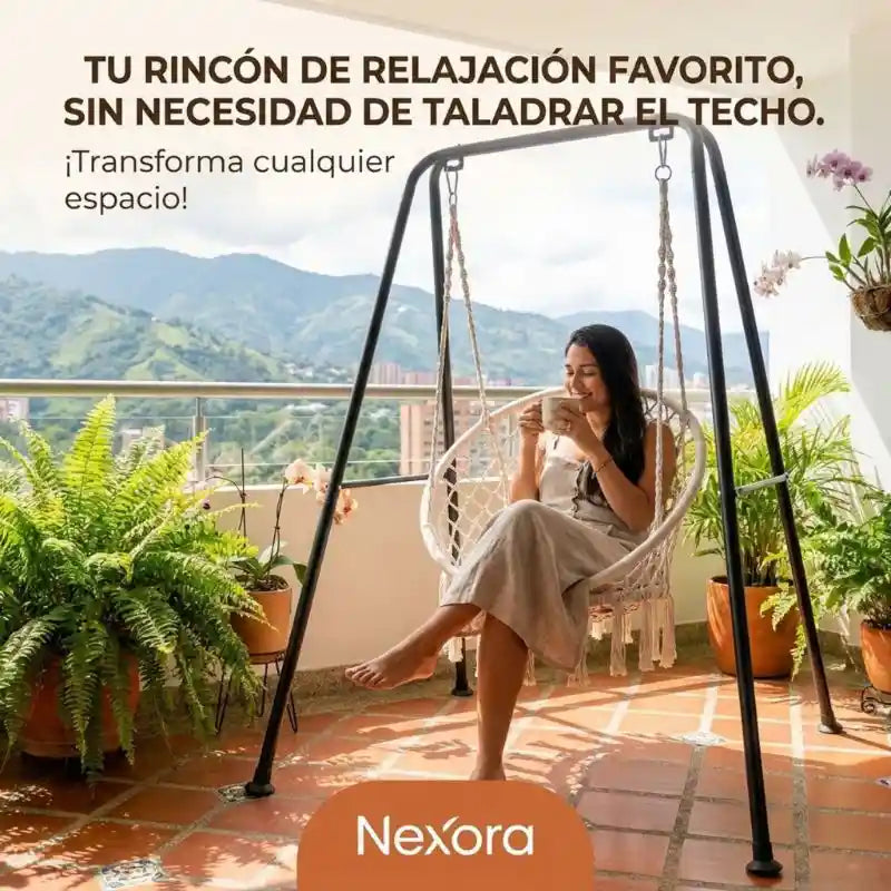 Silla hamaca con soporte metálico