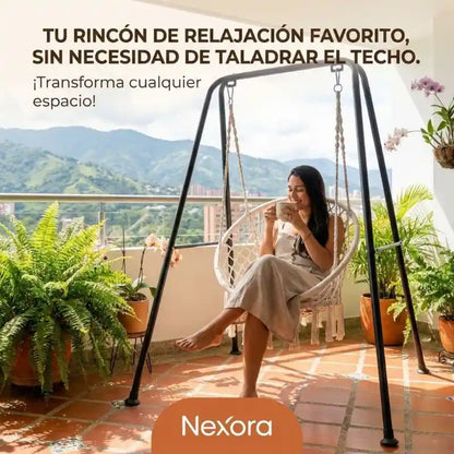 Silla hamaca con soporte metálico