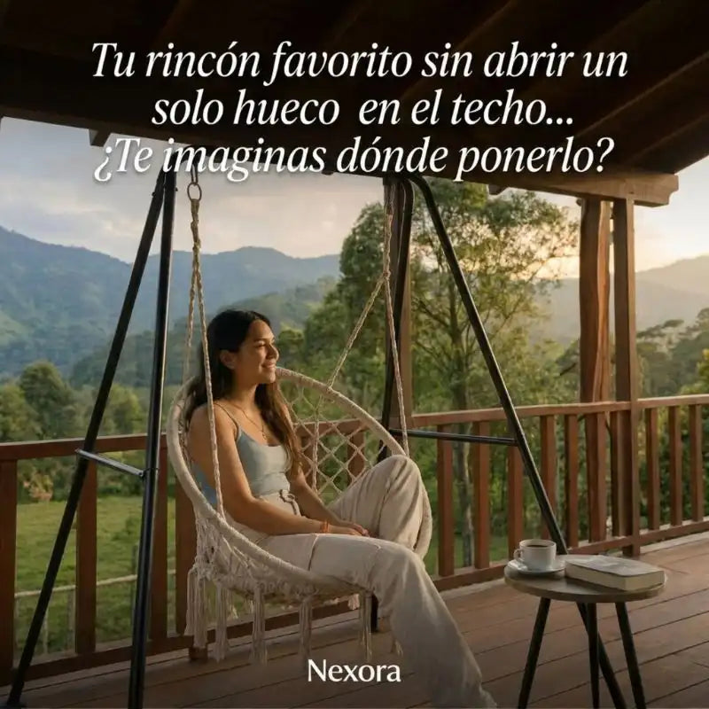Silla hamaca con soporte metálico
