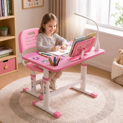 📚Escritorio Infantil Ajustable con Silla para Estudiar, Leer y Dibujar