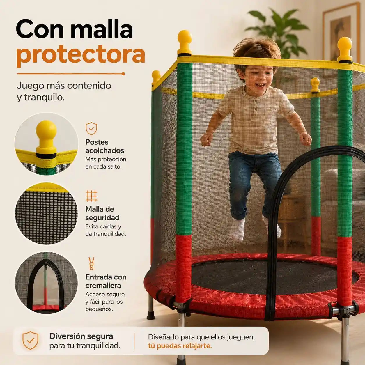 Trampolín Infantil con Malla de Seguridad