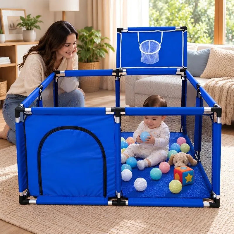 🧸 Corral Infantil 1,20 × 1,20 m con Malla para Crear su Propio Espacio de Juego