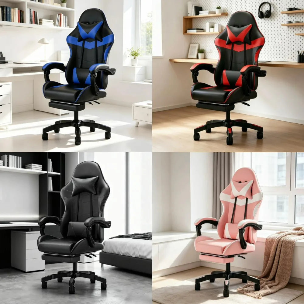 Silla gamer en diferentes combinaciones de colores