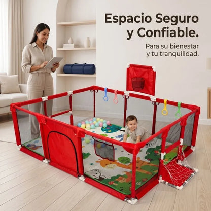 Corral Infantil Grande de 1.90 m con Tapete y Accesorios para Jugar con Más Libertad 🧸