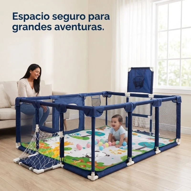 Corral Infantil Grande de 1.90 m con Tapete y Accesorios para Jugar con Más Libertad 🧸