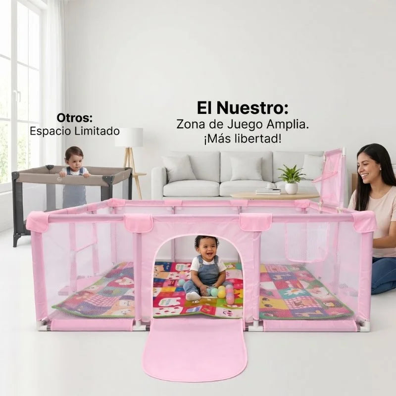 Corral Infantil Grande de 1.90 m con Tapete y Accesorios para Jugar con Más Libertad 🧸