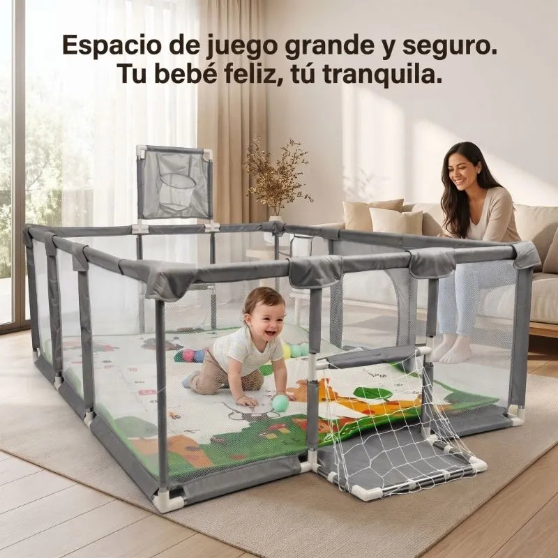 Corral Infantil Grande de 1.90 m con Tapete y Accesorios para Jugar con Más Libertad 🧸