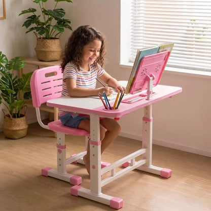 📚Escritorio Infantil Ajustable con Silla para Estudiar, Leer y Dibujar