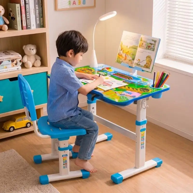 📚Escritorio Infantil Ajustable con Silla para Estudiar, Leer y Dibujar