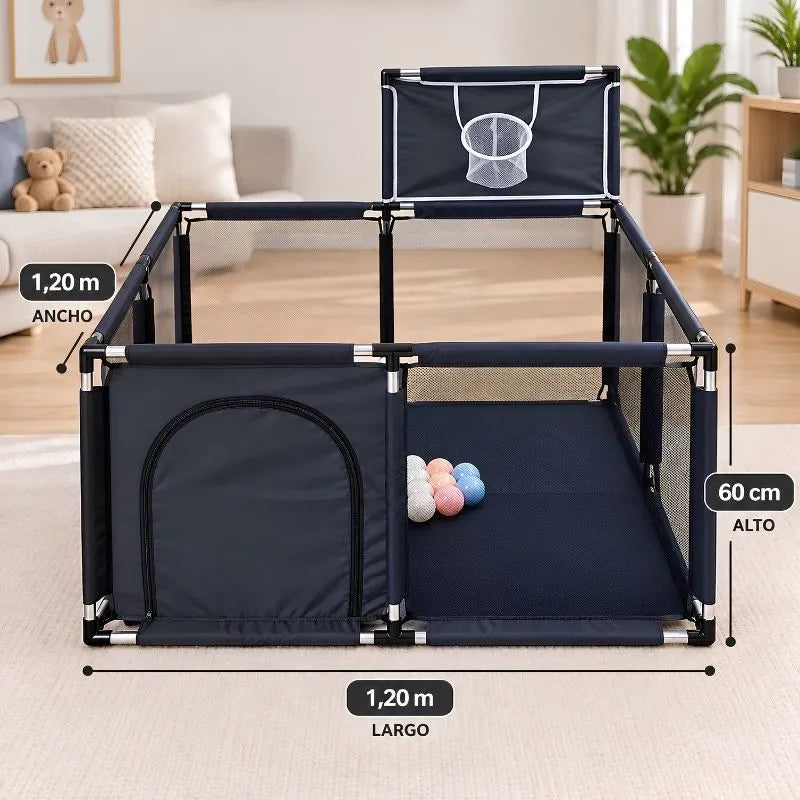 🧸 Corral Infantil 1,20 × 1,20 m con Malla para Crear su Propio Espacio de Juego