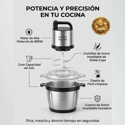 Picadora Eléctrica Sokany 2L y 4L | 800W