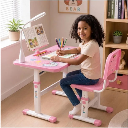 📚Escritorio Infantil Ajustable con Silla para Estudiar, Leer y Dibujar