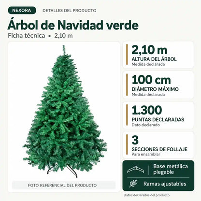 🎄 Árbol Frondoso · 2,10 m · 1300 Ramas