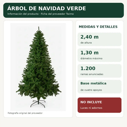 🎄 Árbol Frondoso · 2,40 m · 1200 Ramas