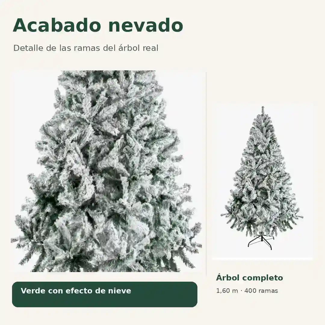 ❄️ Árbol Nevado · 1,60 m · 400 Ramas